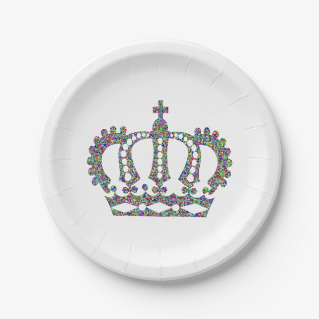 Assiettes En Carton Couronne royale en motif (Devant)