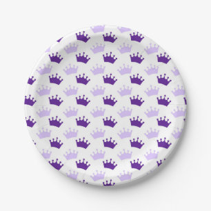 Assiettes En Carton Couronnes royales violettes Baby Shower de princes