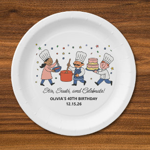 Assiettes En Carton Cours de cuisine de chef fantaisiste Fête d'annive