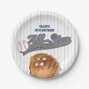 Assiettes En Carton Coutume ALL-STAR de sports de base-ball