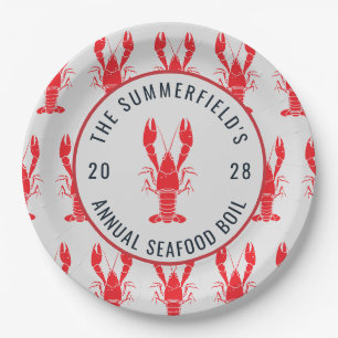Assiettes En Carton Coutume annuelle de l'ébullition du homard en fami
