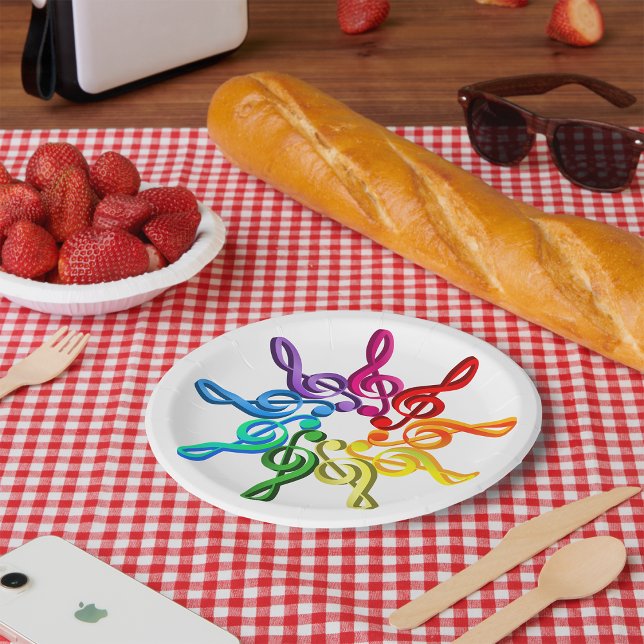 Assiettes En Carton Couvercles En Arbre Dans Une Plaque En Papier Moti (Créateur téléchargé)