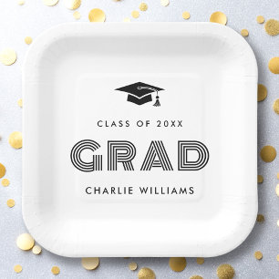 Assiettes En Carton Couvre-chef de remise de diplôme Étudiant Nom de l