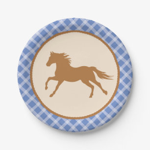 Assiettes En Carton Cowboy Horse Pony Cute 1er Anniversaire Thème de