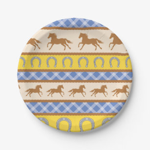 Assiettes En Carton Cowboy Horse Pony Cute 1er Anniversaire Thème de f