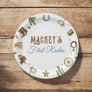 Assiettes En Carton Cowboy Rodeo Aventure Wild West Premier anniversai