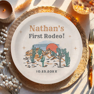 Assiettes En Carton Cowboy Western Rodeo 1er anniversaire