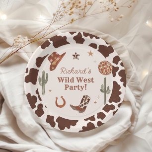 Assiettes En Carton Cowboy Wild West fête d'anniversaire garçon