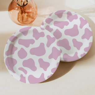 Assiettes En Carton Cowgirl Impression de Vache Wild West Western Rode