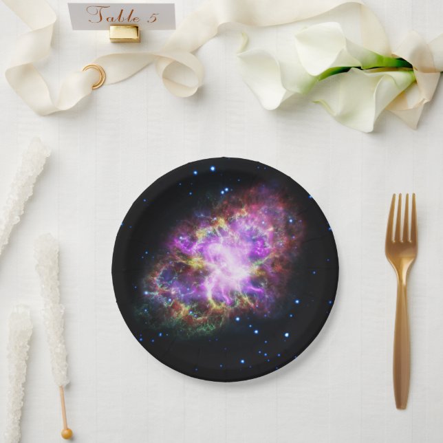 Assiettes En Carton Crabe Nebula Supernova Remnant Hubble Composite (Mariage)