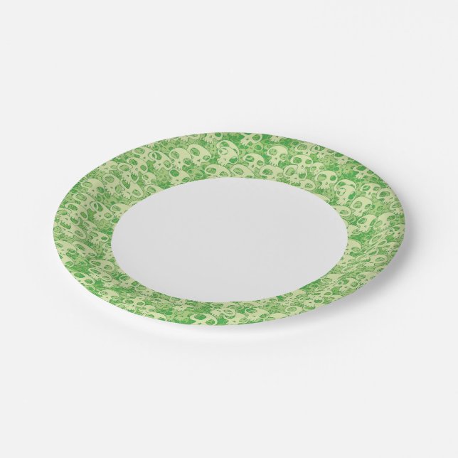 Assiettes En Carton Crâne Cool (Angle)