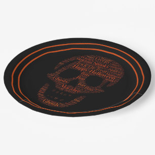 Assiettes En Carton Crâne éffrayant heureux de Halloween
