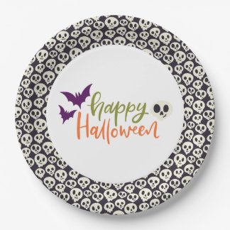 Assiettes En Carton Crânes amusants Plaques papier Halloween Party