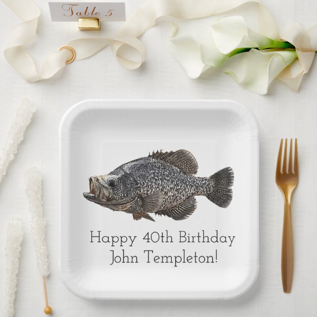 Assiettes En Carton Crappie Fishing Anniversaire  (Mariage)