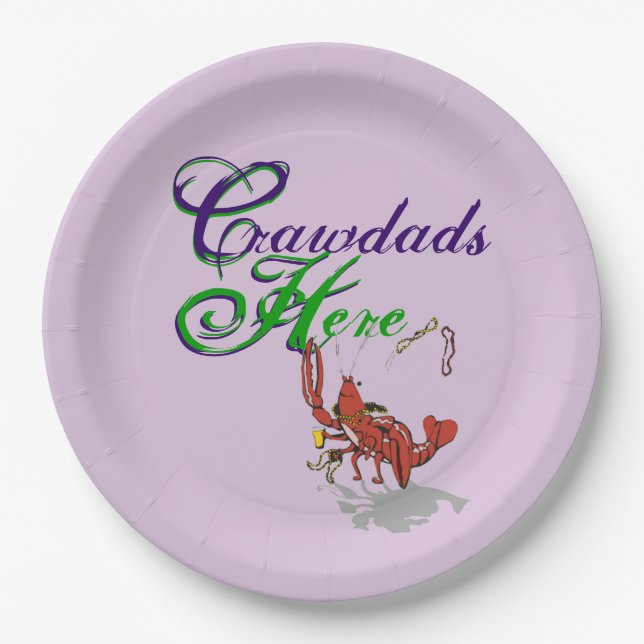 Assiettes En Carton Crawdads ici (Devant)
