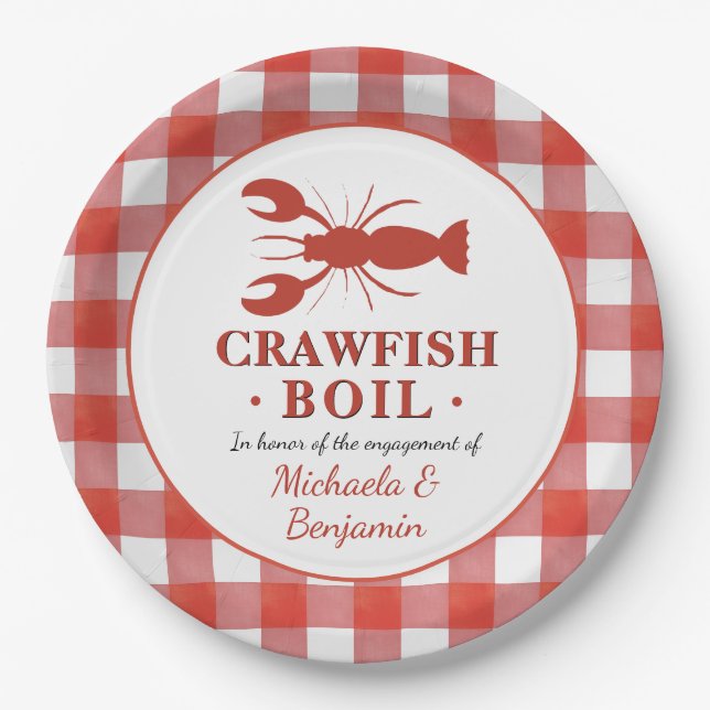 Assiettes En Carton Crawfish Boil Couples Pique-nique (Devant)