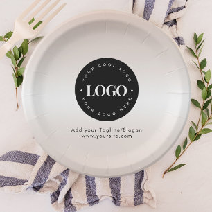 Assiettes En Carton Cream Ajouter Custom Business Company Logo Party