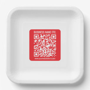 Assiettes En Carton Créez instantanément votre propre code QR   Rouge 