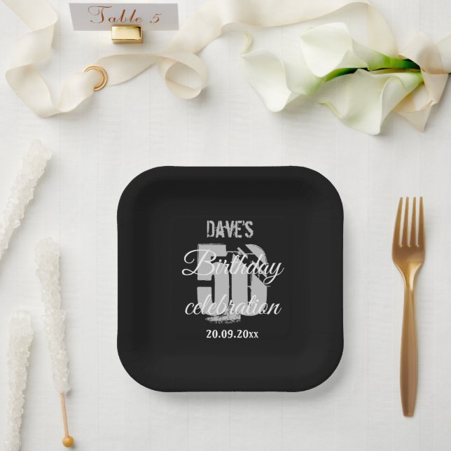 Assiettes En Carton Créez votre propre 50e anniversaire (Mariage)