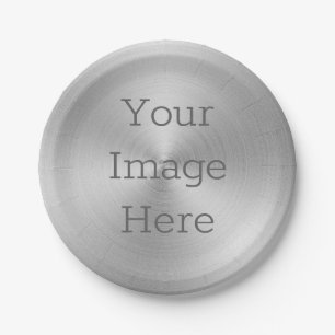 Assiettes En Carton Créez votre propre argent de platine radial brossé