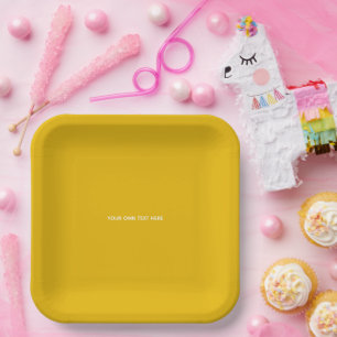 Assiettes En Carton Créez votre propre design personnalisé jaune