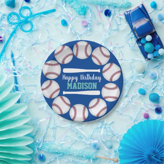 Assiettes En Carton Créez votre propre fête d'anniversaire de baseball (Fête)