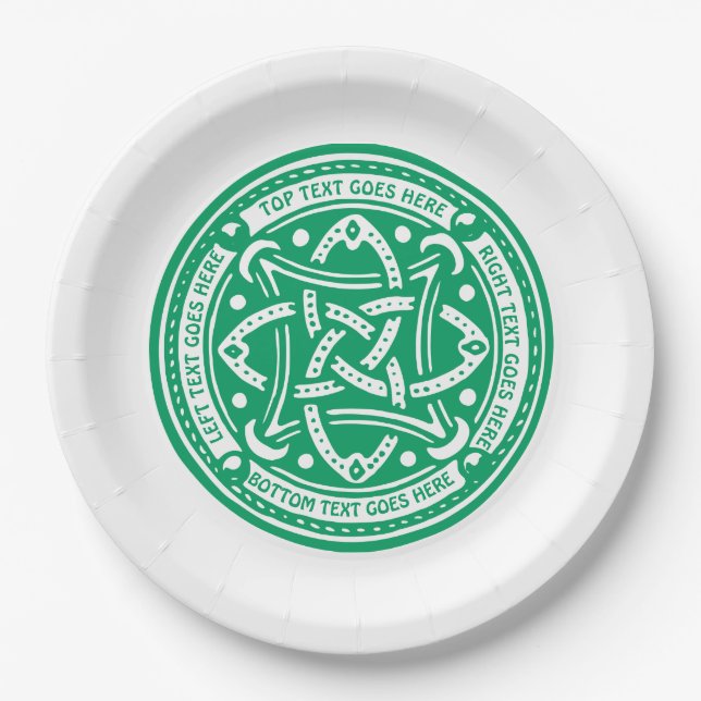 Assiettes En Carton Créez votre propre irlandais celtique de vert de (Devant)