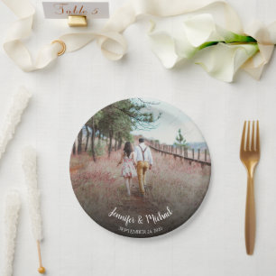 Assiettes En Carton Créez votre propre mariage photo marié et marié