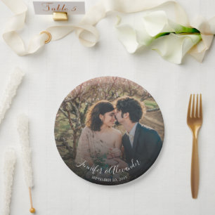 Assiettes En Carton Créez votre propre mariage photo marié et marié
