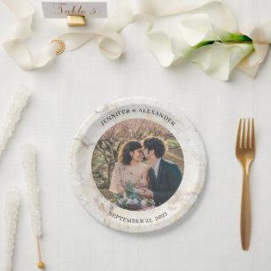 Assiettes En Carton Créez votre propre photo de mariage de mariée et m