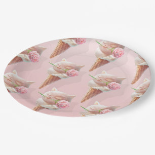 Assiettes En Carton Crème de glace Kitty - Rosy & Dreamy
