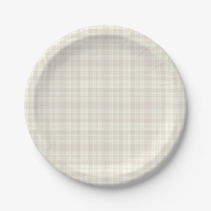 Assiettes En Carton Crème de plaid de tartan et no. 66 de beige