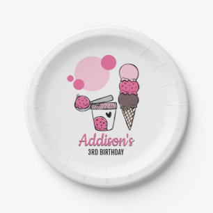 Assiettes En Carton Crème glacée Scoop Anniversaire Plaque papier