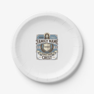 Assiettes En Carton Crête de nom de famille Jésus Crête de nom de fami