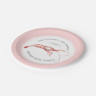 Assiettes En Carton Crevette bouillie Thème de fruits de mer