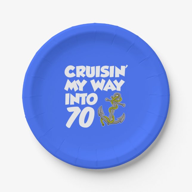 Assiettes En Carton Croiser ma voie dans 70 Ancres 70th Party Plates (Devant)