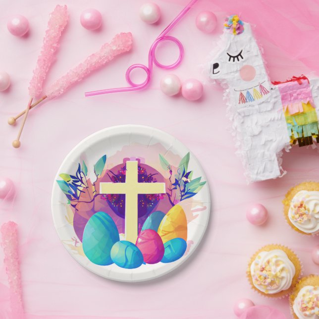 Assiettes En Carton Croix de Pâques (Fête)