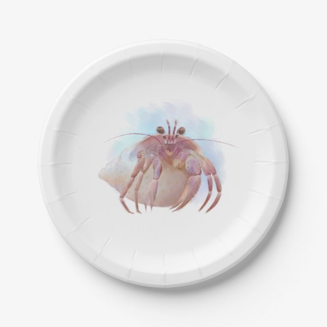 Assiettes En Carton Croquis de crabe aux hermites (Devant)