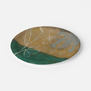 Assiettes En Carton Croquis floral avec le fleur sauvage et les