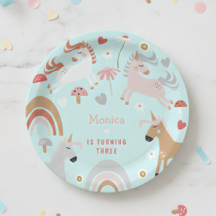 Assiettes En Carton Croyez aux enfants d'anniversaire de licorne magiq