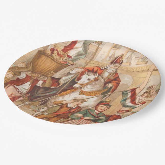 Assiettes En Carton Cru de Sinterklaas de Néerlandais de St Nick (Angle)
