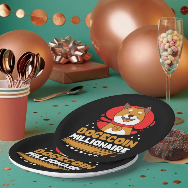 Assiettes En Carton Crypto DogeCoin Millionaire Chargement (Multi)