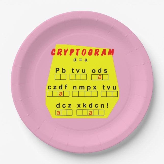 Assiettes En Carton Cryptogramme jaune (Devant)