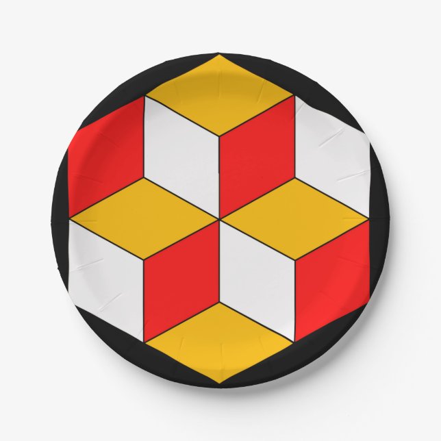 Assiettes En Carton cubes 3d (Devant)