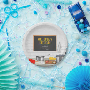 Assiettes En Carton Cuisine Chef Cuisine Fête d'anniversaire