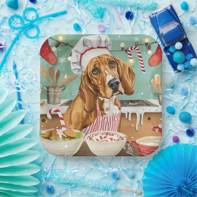 Assiettes En Carton Cuisine de vacances Coonhound : Festive Noël (Fête)