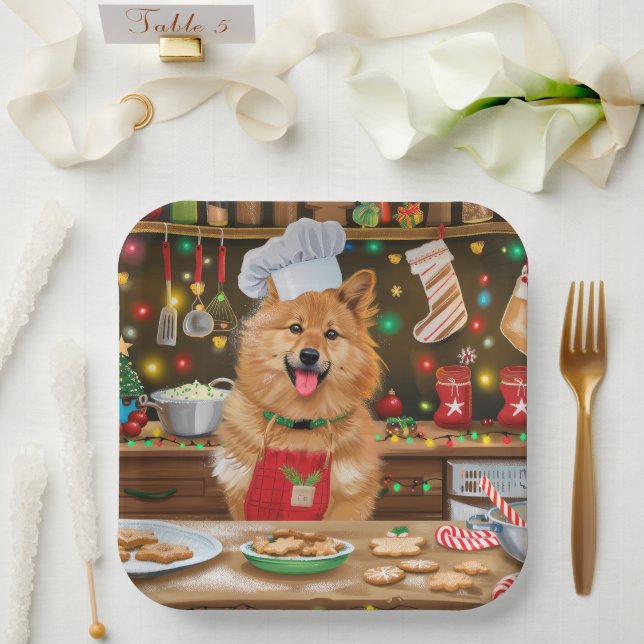 Assiettes En Carton Cuisine de vacances pour spitz finlandais : Noël f (Mariage)