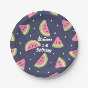 Assiettes En Carton Cuisine moderne bleu vert Watercolor Fruit de past