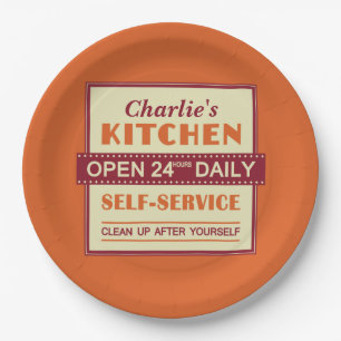Assiettes En Carton Cuisine - nom personnalisé - plaques de papier