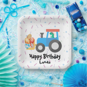 Assiettes En Carton Cuisine oeuf dinosaure Construction Camion Enfant 